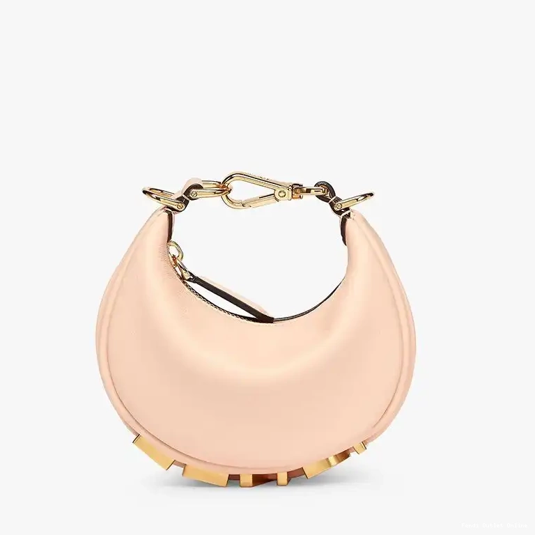 Affordable Fendigraphy Pink Leather Bag In Fendi Calf Nano Hobo 0429